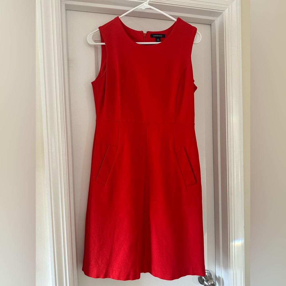Lands' End Striking Red Chemise style Dress